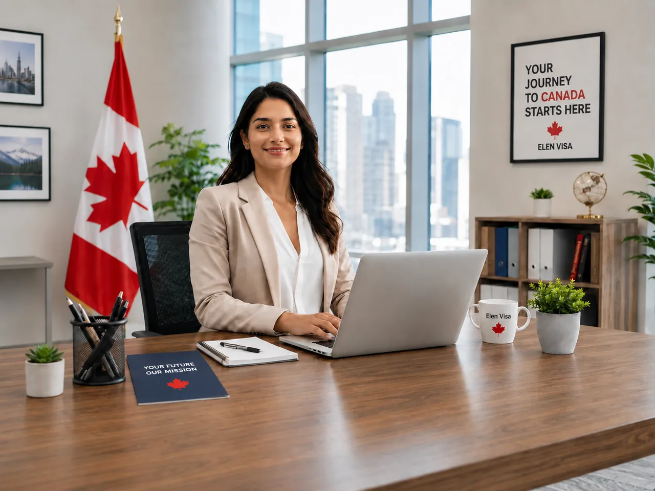 Immigration consultant working in an Elen Visa office in Canada