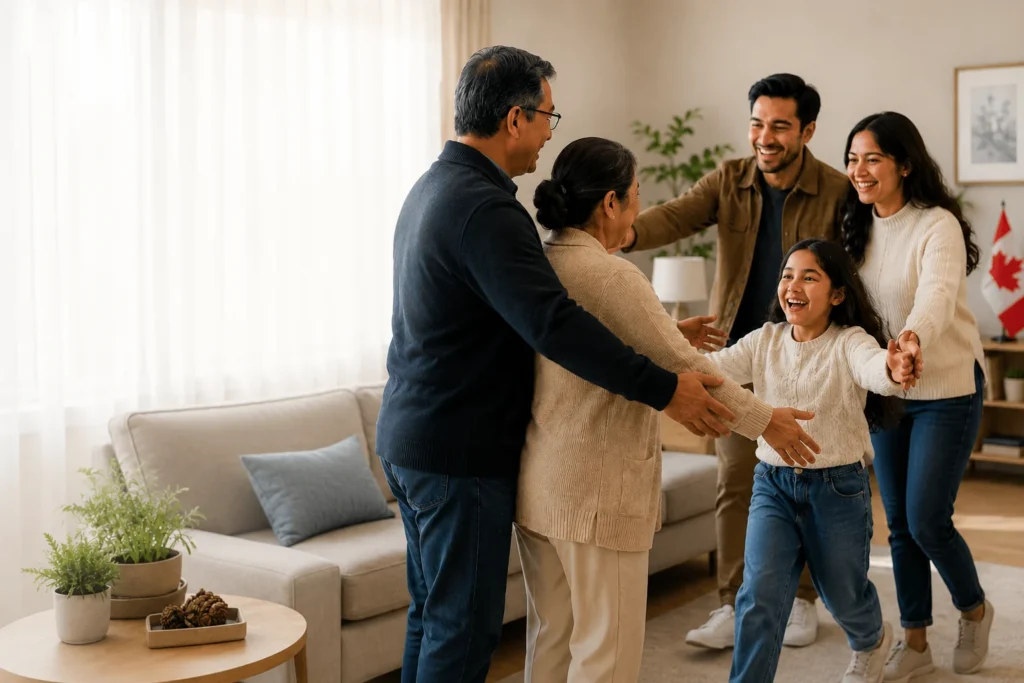 Family reunited at home in Canada