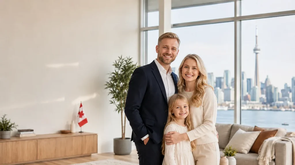 Family preparing for permanent residence in Canada